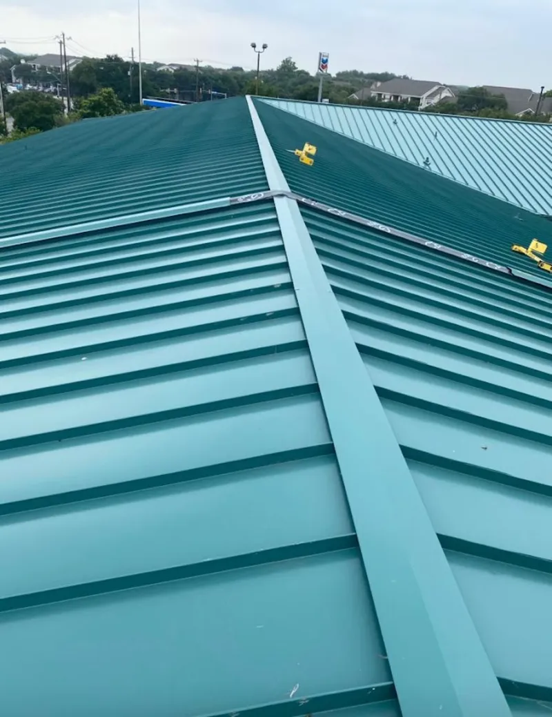 Green commercial metal roof ridge and valley for Metal Roof Repair in Hartsville